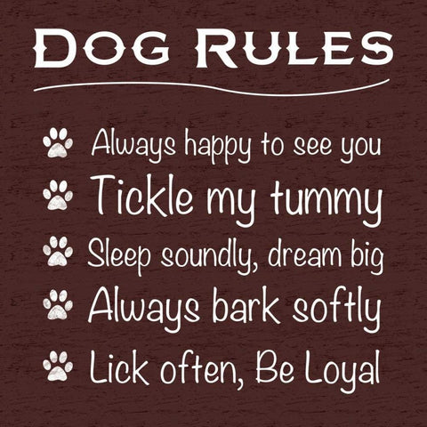 Dog Rules Black Ornate Wood Framed Art Print with Double Matting by Gibbons, Lauren