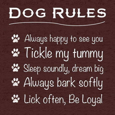 Dog Rules Black Modern Wood Framed Art Print by Gibbons, Lauren