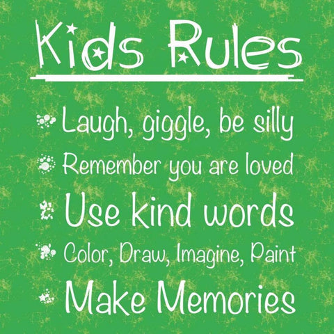 Kids Rules Black Modern Wood Framed Art Print by Gibbons, Lauren