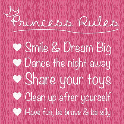 Princess Rules Black Ornate Wood Framed Art Print with Double Matting by Gibbons, Lauren