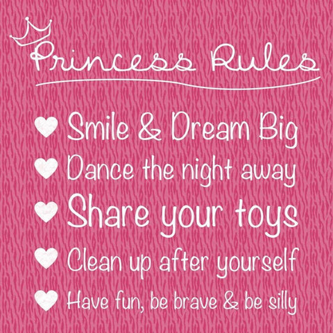 Princess Rules White Modern Wood Framed Art Print by Gibbons, Lauren