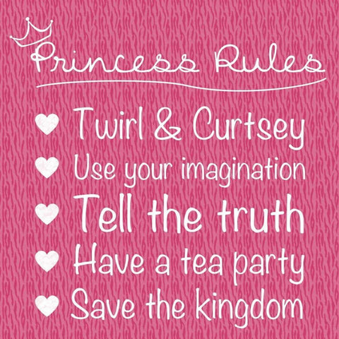 Princess Rules White Modern Wood Framed Art Print by Gibbons, Lauren