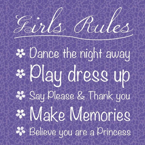 Girls Rules Black Modern Wood Framed Art Print with Double Matting by Gibbons, Lauren