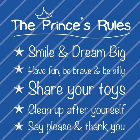 Princess Rules Black Ornate Wood Framed Art Print with Double Matting by Gibbons, Lauren