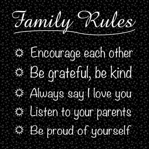 Family Rules White Modern Wood Framed Art Print by Gibbons, Lauren