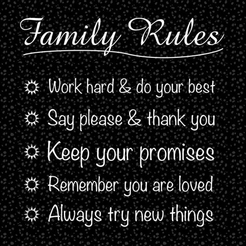 Family Rules White Modern Wood Framed Art Print by Gibbons, Lauren