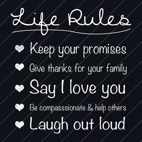 Life Rules Gold Ornate Wood Framed Art Print with Double Matting by Gibbons, Lauren