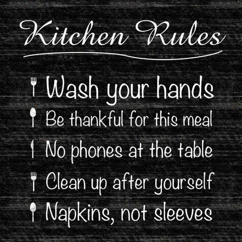 Kitchen Rules Gold Ornate Wood Framed Art Print with Double Matting by Gibbons, Lauren