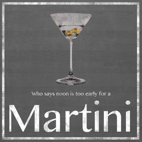 Martini 2 White Modern Wood Framed Art Print with Double Matting by Gibbons, Lauren