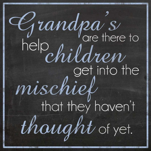 Grandpa Mischief White Modern Wood Framed Art Print with Double Matting by Gibbons, Lauren