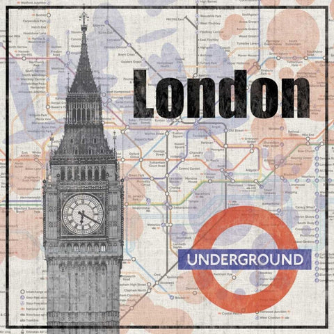 London Train White Modern Wood Framed Art Print by Gibbons, Lauren