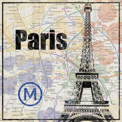 Paris Train White Modern Wood Framed Art Print with Double Matting by Gibbons, Lauren