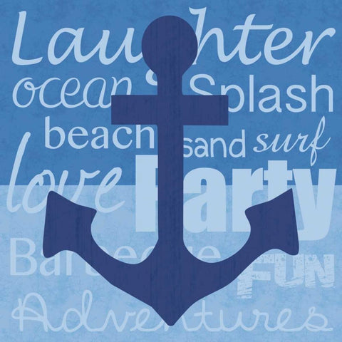 Beach Anchor Black Modern Wood Framed Art Print by Gibbons, Lauren