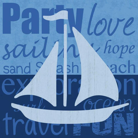 Beach Sail White Modern Wood Framed Art Print by Gibbons, Lauren