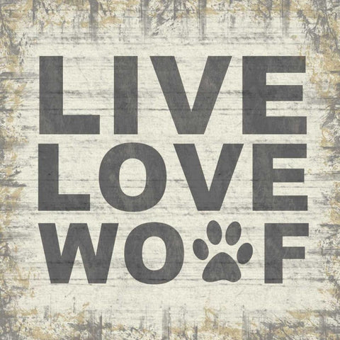 Live Love Wolf 2 Black Modern Wood Framed Art Print by Gibbons, Lauren