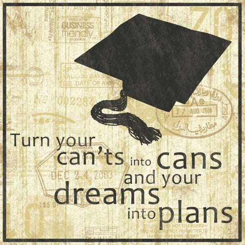 Gradutation Black Modern Wood Framed Art Print by Gibbons, Lauren