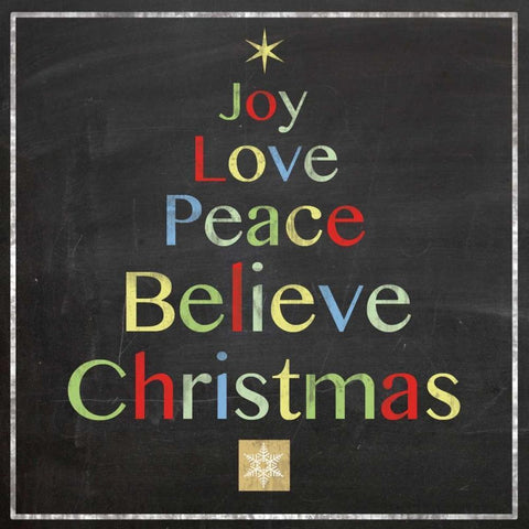 Christmas Tree Board Black Ornate Wood Framed Art Print with Double Matting by Gibbons, Lauren