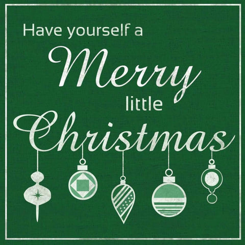 Merry Christmas White Modern Wood Framed Art Print with Double Matting by Gibbons, Lauren