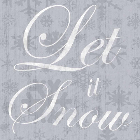 Let It Snow Black Ornate Wood Framed Art Print with Double Matting by Gibbons, Lauren
