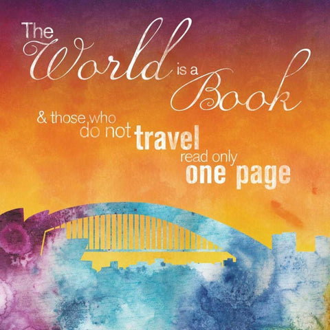 The World is A Book Black Ornate Wood Framed Art Print with Double Matting by Gibbons, Lauren