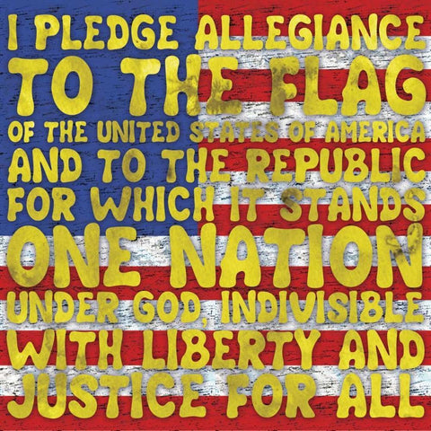 Allegiance Pledged White Modern Wood Framed Art Print with Double Matting by Gibbons, Lauren