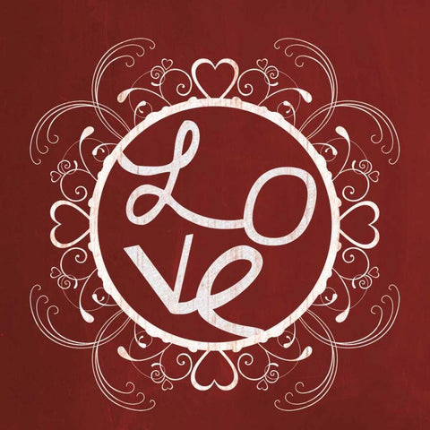 Red Chalk Love White Modern Wood Framed Art Print by Gibbons, Lauren