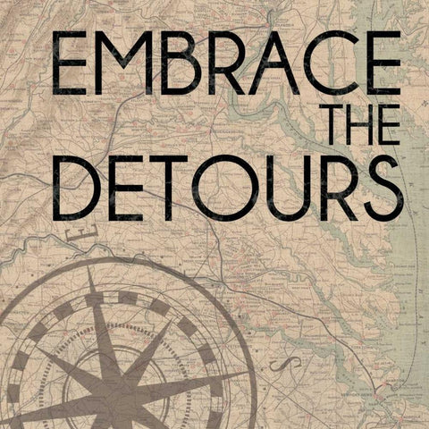 Embrace Detours White Modern Wood Framed Art Print by Gibbons, Lauren