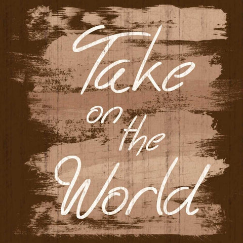 Take The World Gold Ornate Wood Framed Art Print with Double Matting by Gibbons, Lauren