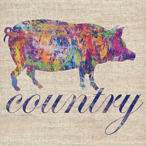 Pig Farm Black Ornate Wood Framed Art Print with Double Matting by Gibbons, Lauren