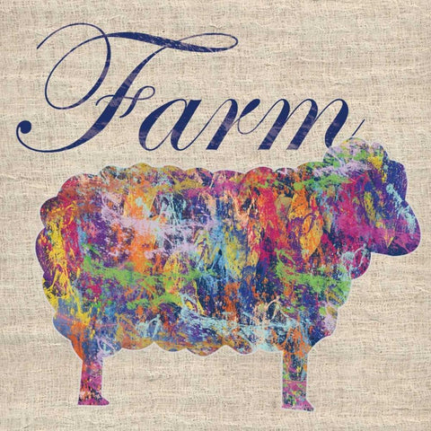 Sheep Farm White Modern Wood Framed Art Print with Double Matting by Gibbons, Lauren