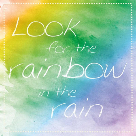 Rainbow In Rain Gold Ornate Wood Framed Art Print with Double Matting by Gibbons, Lauren