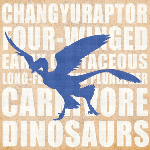 Flying Dino White Modern Wood Framed Art Print by Gibbons, Lauren