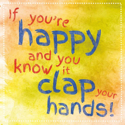 Clap Your Hands 1 White Modern Wood Framed Art Print with Double Matting by Gibbons, Lauren