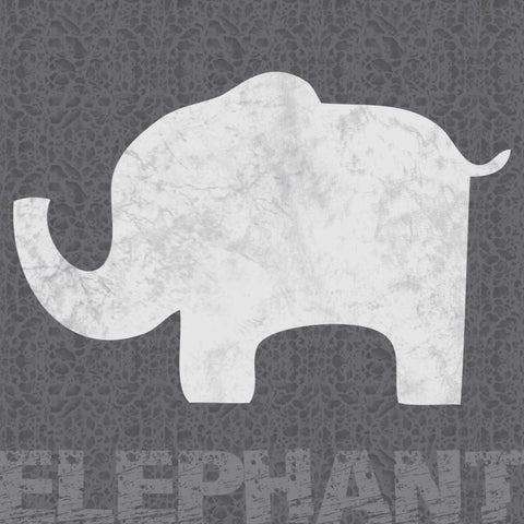 Elephant Black Modern Wood Framed Art Print by Gibbons, Lauren