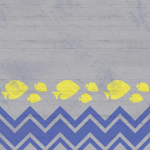 Striped Fish White Modern Wood Framed Art Print with Double Matting by Gibbons, Lauren