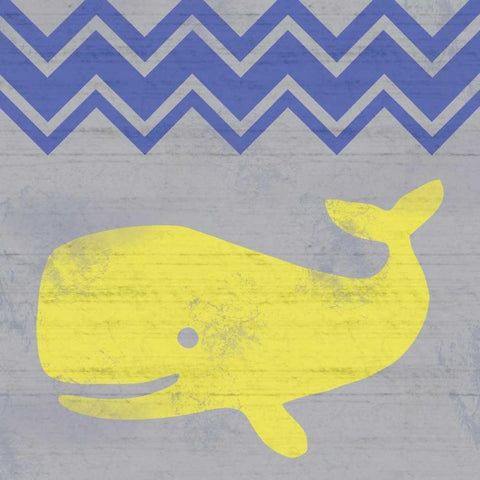 Striped Whale Black Modern Wood Framed Art Print with Double Matting by Gibbons, Lauren