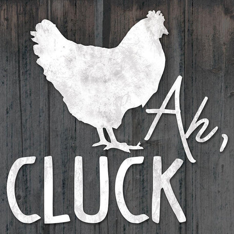 Ah Cluck Black Ornate Wood Framed Art Print with Double Matting by Gibbons, Lauren