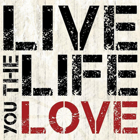 Live Love White Modern Wood Framed Art Print by Gibbons, Lauren