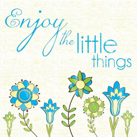 Enjoy Little Things White Modern Wood Framed Art Print with Double Matting by Gibbons, Lauren