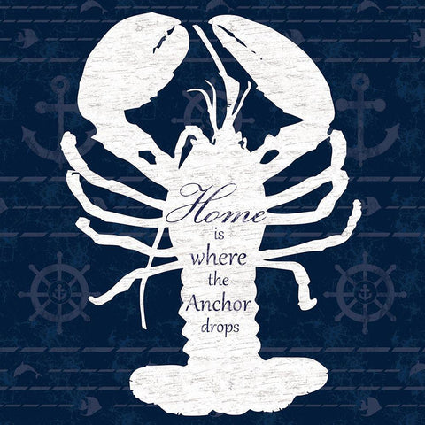 Lobster Talk Black Modern Wood Framed Art Print by Gibbons, Lauren