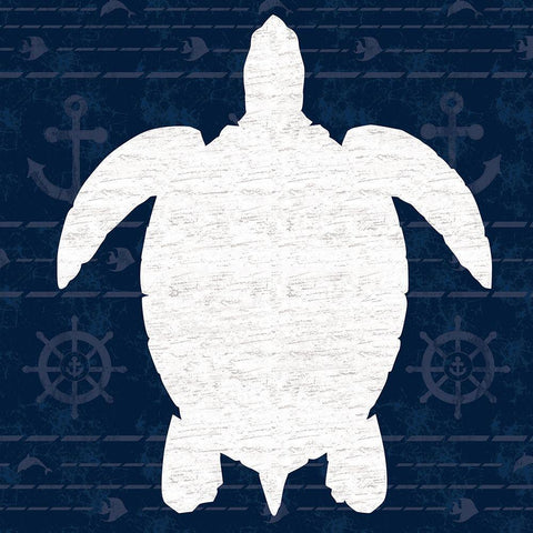 Turtle 2 Black Modern Wood Framed Art Print by Gibbons, Lauren