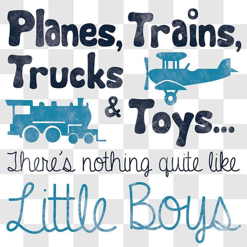 Little Boys White Modern Wood Framed Art Print by Gibbons, Lauren