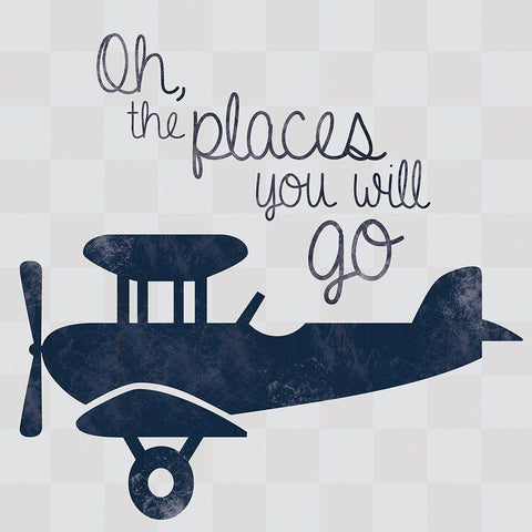 Air Plane Go Black Modern Wood Framed Art Print by Gibbons, Lauren