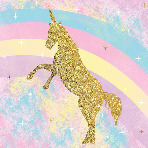 Unicorn 1 Gold Ornate Wood Framed Art Print with Double Matting by Gibbons, Lauren