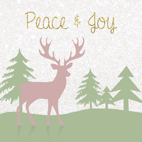 Peaceful Stag White Modern Wood Framed Art Print by Gibbons, Lauren