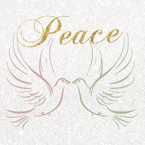 Peaceful Doves White Modern Wood Framed Art Print with Double Matting by Gibbons, Lauren