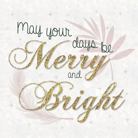 Merry Bright White Modern Wood Framed Art Print with Double Matting by Gibbons, Lauren
