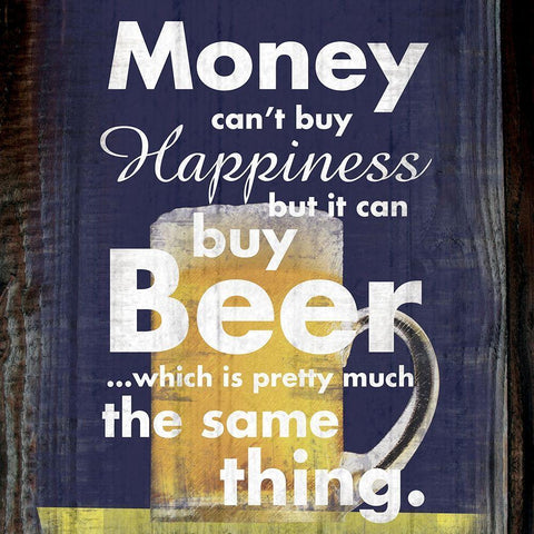 Money Beer White Modern Wood Framed Art Print with Double Matting by Gibbons, Lauren