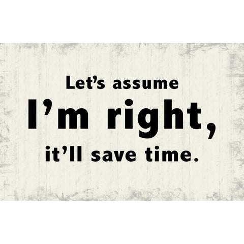 Lets Assume Black Modern Wood Framed Art Print with Double Matting by Gibbons, Lauren