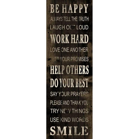 Be Happy White Modern Wood Framed Art Print by Grey, Jace